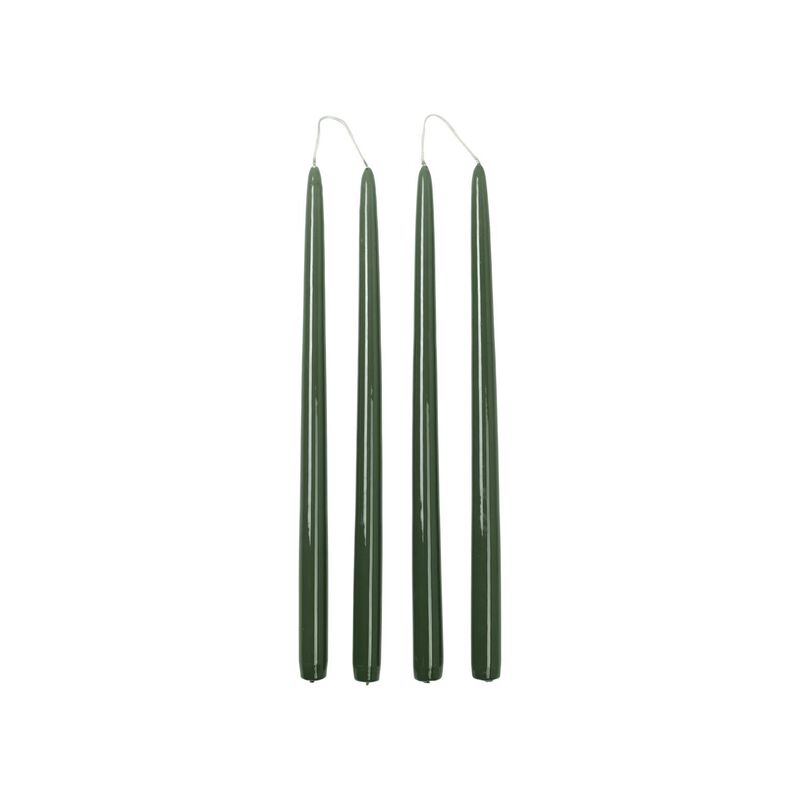 Broste Candle Taper Set Of 4 - Glossy Grape Leaf Green image number 0
